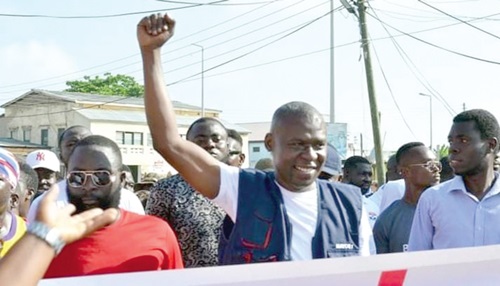 Ernest Arthur, NPP parliamentary aspirant, on a campaign trail Ernest Arthur, NPP parliamentary aspirant, on a campaign trail
