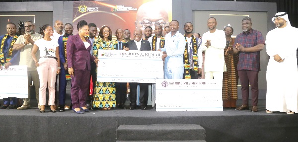 President Akufo-Addo (arrowed) with all the winners of Season Five of the Presidential Pitch which was held in Accra. With them is Kofi Owusu Nkansah (3rd from right), CEO, NEIP. Picture: Samuel Tei Adano President Akufo-Addo (arrowed) with all the winners of Season Five of the Presidential Pitch which was held in Accra. With them is Kofi Owusu Nkansah (3rd from right), CEO, NEIP. Picture: Samuel Tei Adano