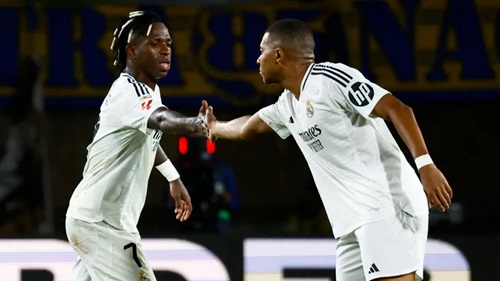 Vinicius Jr (l) has scored all four penalties he has taken for Real Madrid Vinicius Jr (l) has scored all four penalties he has taken for Real Madrid