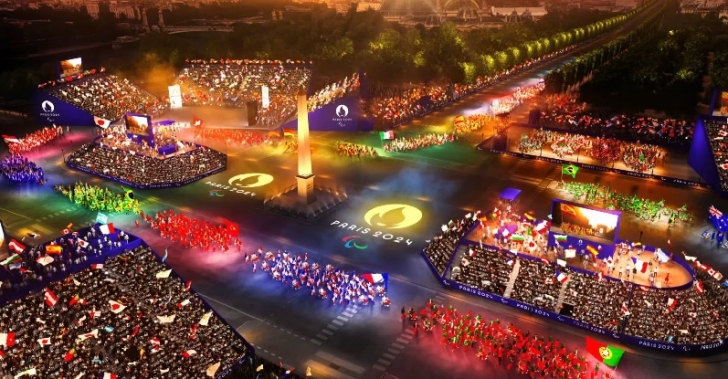 A scene from the opening ceremony held on Wednesday, August 2024, in Paris A scene from the opening ceremony held on Wednesday, August 2024, in Paris