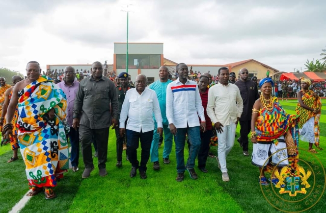 President Akufo-Addo launches AstroTurf pitch in Central Region President Akufo-Addo launches AstroTurf pitch in Central Region