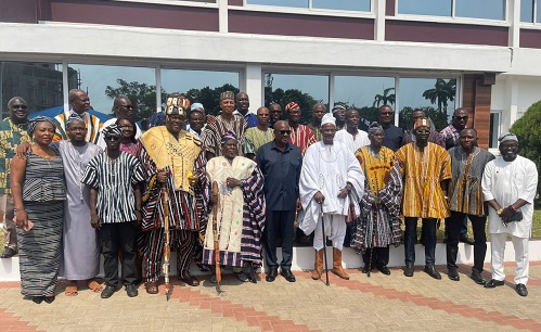 John Mahama, President-elect, with members of the Yagbonwura’s delegation after the meeting in Accra John Mahama, President-elect, with members of the Yagbonwura’s delegation after the meeting in Accra