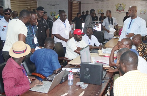 Ablekuma North Constituency results being recollated at the Electoral Commission regional office in Accra. Picture: ELVIS NII NOI DOWUONA Ablekuma North Constituency results being recollated at the Electoral Commission regional office in Accra. Picture: ELVIS NII NOI DOWUONA