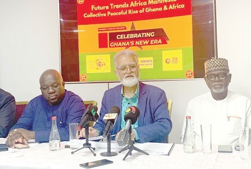 Dr Farzam Kamalabadi (middle), Founder and President of Future Trends International, making a point during the press conference Dr Farzam Kamalabadi (middle), Founder and President of Future Trends International, making a point during the press conference