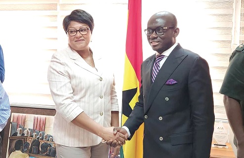 Veronica Bamford (left), Major Mahama’s mother, exchanging pleasantries with Godfred Yeboah Dame, the Attorney-General and Minister of Justice Veronica Bamford (left), Major Mahama’s mother, exchanging pleasantries with Godfred Yeboah Dame, the Attorney-General and Minister of Justice