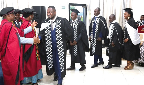 Graduates being congratulated by members of convocation at the 2023 graduation ceremony at the University of Ghana, Legon. Picture: SAMUEL TEI ADANO Graduates being congratulated by members of convocation at the 2023 graduation ceremony at the University of Ghana, Legon. Picture: SAMUEL TEI ADANO