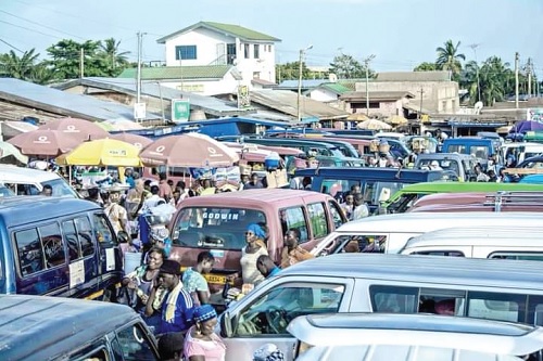 A traffic scene in Hohoe