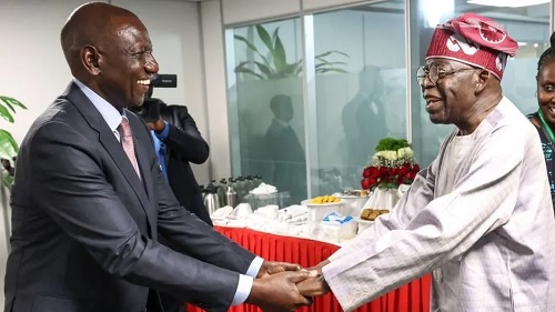 Critics have targeted both Kenyan President William Ruto (L) and Nigerian President Bola Tinubu (R) for the number of trips they have made Critics have targeted both Kenyan President William Ruto (L) and Nigerian President Bola Tinubu (R) for the number of trips they have made