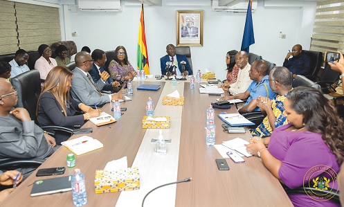 Dr Mohammed Amin Adam (middle), Minister of Finance, addressing the GRA management Dr Mohammed Amin Adam (middle), Minister of Finance, addressing the GRA management