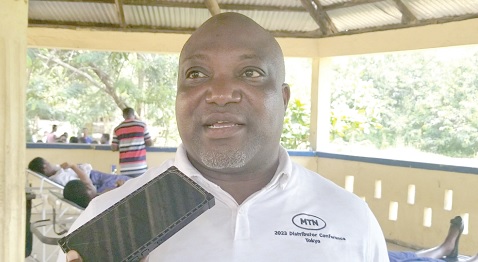 Francis Gyang, Area Sales Manager, MTN, speaking to the media during the exercise