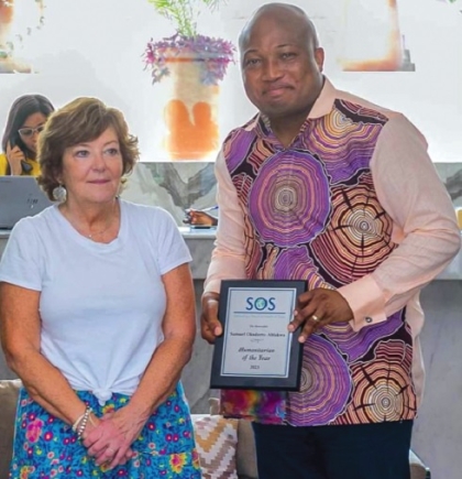 Samuel Okudzeto Ablakwa, MP for North Tongu, with Denise Sears, President and CEO of SOS International Samuel Okudzeto Ablakwa, MP for North Tongu, with Denise Sears, President and CEO of SOS International