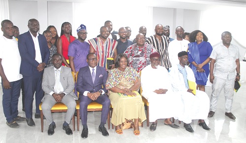 Rev. Dr Ernest Adu-Gyamfi (2nd from left), National Peace Council (NPC) Board Chairman; Sheikh Armiyawo Shaibu (right), Spokesperson for the National Chief Imam; George Amoh (left), Executive Secretay, NPC; Joana Adzoa Opare (middle), member, Governing Board, NPC, and Sheikh Salman Mohammed Alhassan (2nd from right), Board member of the NPC, with some participants. Picture: ESTHER ADJORKOR ADJEI Rev. Dr Ernest Adu-Gyamfi (2nd from left), National Peace Council (NPC) Board Chairman; Sheikh Armiyawo Shaibu (right), Spokesperson for the National Chief Imam; George Amoh (left), Executive Secretay, NPC; Joana Adzoa Opare (middle), member, Governing Board, NPC, and Sheikh Salman Mohammed Alhassan (2nd from right), Board member of the NPC, with some participants. Picture: ESTHER ADJORKOR ADJEI