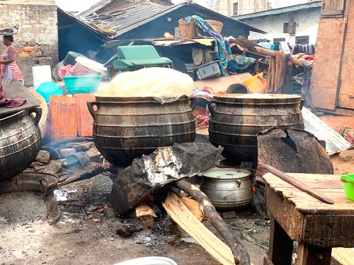 Some balls of Ga kenkey on fire Some balls of Ga kenkey on fire