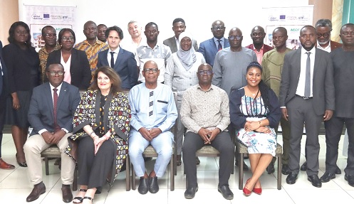 Prof. Kwame Boafo Arthur (seated middle), Board Chairman, GTEC, with Edwarda Casel-Branco (seated 2nd from left), Coordinator, Africa Continental Qualifications Framework Project; Maxwell Amoako Kissi (seated left), Head of Credential Evaluation, GTEC, and some officials and participants  in Accra. Picture: ELVIS NII NOI DOWUONA