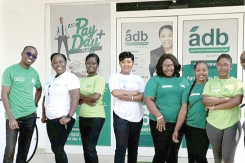 Some staff of ADB PLC at the Ejisu branch of the bank in Kumasi Some staff of ADB PLC at the Ejisu branch of the bank in Kumasi