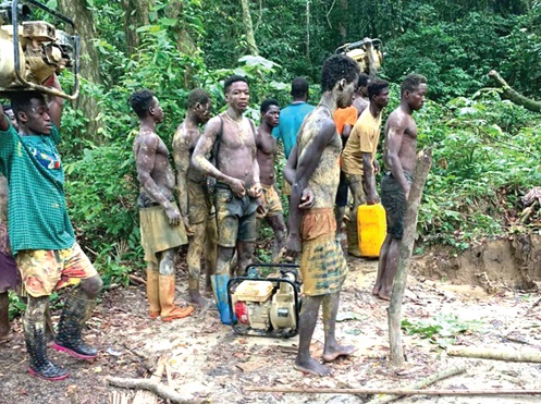 Some of the illegal miners arrested on site