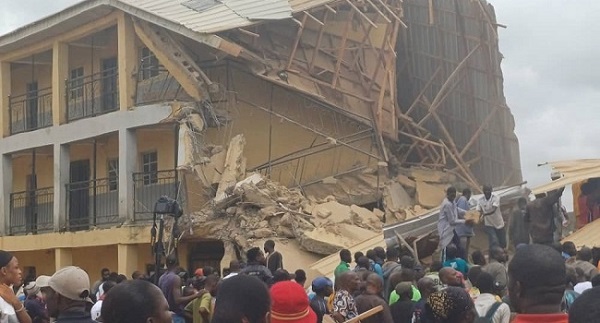 Part of the school building that collapsed Part of the school building that collapsed