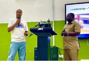 Andre Ayew (left) speaking at the event Andre Ayew (left) speaking at the event