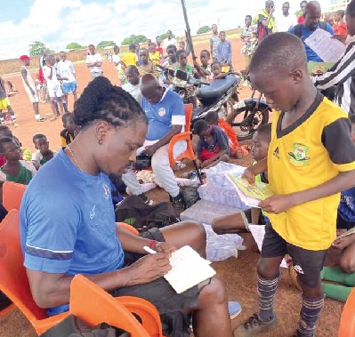 Derek Boateng, a former Black Stars player, scouting for young talents for the iconic Right to Dream Academy. Derek Boateng, a former Black Stars player, scouting for young talents for the iconic Right to Dream Academy.