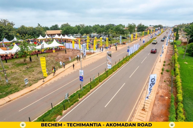 A portion of the new Bechem-Techimantia-Akomadan Road A portion of the new Bechem-Techimantia-Akomadan Road