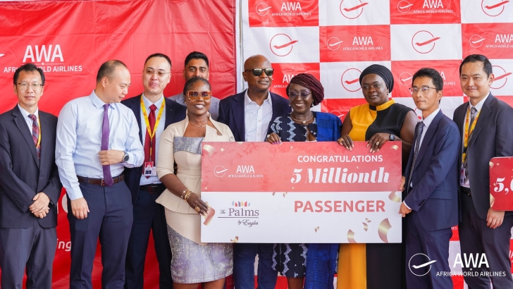 AWA hits 5 million passengers, surprises loyal flyer at Kotoka