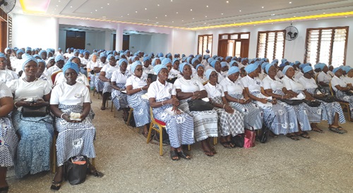 A section of the Accra Diocese Women’s Fellowship members listening to Rev. Hedwig Naa Tolloo Quist