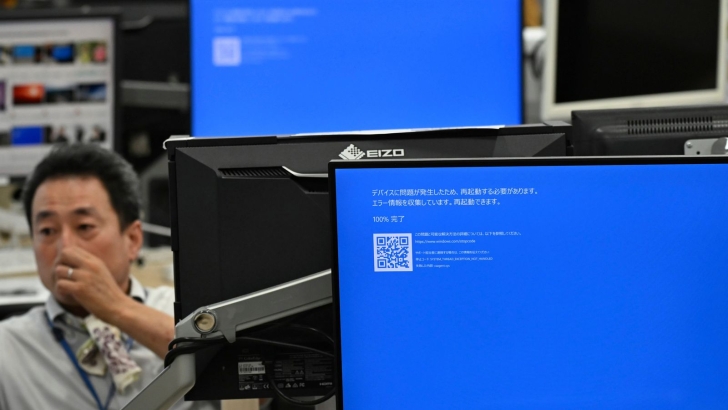A mass outage is causing chaos globally. Pic: AP A mass outage is causing chaos globally. Pic: AP