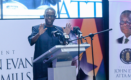 Kwesi Pratt Jnr (left), Journalist and Managing Editor, The Insight newspaper, delivering the lecture. With him is John Dramani Mahama (right), a former President of Ghana and NDC flag bearer, interacting with Justice Sophia Akuffo, a former Chief Justice. Picture: ERNEST KODZI Kwesi Pratt Jnr (left), Journalist and Managing Editor, The Insight newspaper, delivering the lecture. With him is John Dramani Mahama (right), a former President of Ghana and NDC flag bearer, interacting with Justice Sophia Akuffo, a former Chief Justice. Picture: ERNEST KODZI