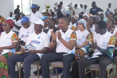 Seated are a section of the medical team.  Pictures: EMMANUEL BAAH