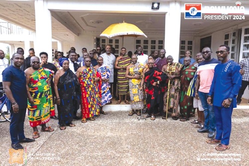 Dr Matthew Opoku Prempeh (arrowed) with some traditional leaders after the meeting Dr Matthew Opoku Prempeh (arrowed) with some traditional leaders after the meeting
