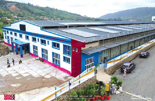 The front view of the new 30,000 seating capacity auditorium at Katapor near Pokuase. 