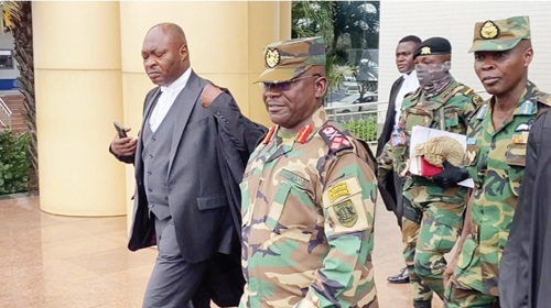 Lt Gen. Thomas Oppong-Peprah (2nd from left), Chief of Defence Staff, leaving the High Court after the proceedings Lt Gen. Thomas Oppong-Peprah (2nd from left), Chief of Defence Staff, leaving the High Court after the proceedings