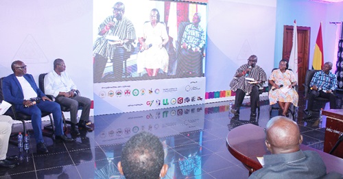 Ken Ashigbey (arrowed), CEO, Ghana Chamber of Telecommunication, in a panel discussion with Dr Eric Tetteh Glover (left), Director, Radiation Protection Institute; Doris Dushie (2nd from right), representative of EPA; Stephen Boateng (right), representative of Ghana Health Service, and Charles Debrah (2nd from left), Ghana Chamber of Mines. Picture: ERNEST KODZI Ken Ashigbey (arrowed), CEO, Ghana Chamber of Telecommunication, in a panel discussion with Dr Eric Tetteh Glover (left), Director, Radiation Protection Institute; Doris Dushie (2nd from right), representative of EPA; Stephen Boateng (right), representative of Ghana Health Service, and Charles Debrah (2nd from left), Ghana Chamber of Mines. Picture: ERNEST KODZI