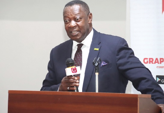  Prof. Agyeman Badu Akosa a former Director-General of the Ghana Health Service, addressing participants in the Graphic National Development Series in Accra. Picture: ELVIS NII NOI DOWUONA