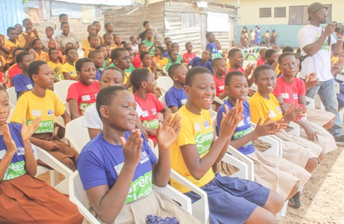 A section of the children at the launch of the energy project A section of the children at the launch of the energy project