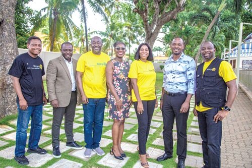 Left to right: P. C. Maxwell Ahugah, Moses Assimeng-Kwakye (Clubhouse Manager, RG East Airport), Charles Asare, Esarba Nartey (Deputy GM, RG Estate Management Ltd), Eunice Adjei, Jonathan Kakraba (Estate Manager, Regimanuel - East Airport), and William Adjabui Left to right: P. C. Maxwell Ahugah, Moses Assimeng-Kwakye (Clubhouse Manager, RG East Airport), Charles Asare, Esarba Nartey (Deputy GM, RG Estate Management Ltd), Eunice Adjei, Jonathan Kakraba (Estate Manager, Regimanuel - East Airport), and William Adjabui
