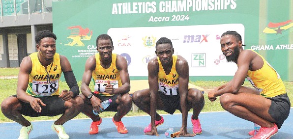 Ghana’s 4x400m relay team’s winning time of 3:09.54 minutes fell outside the Olympic qualifying mark Ghana’s 4x400m relay team’s winning time of 3:09.54 minutes fell outside the Olympic qualifying mark