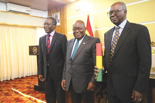 President Nana Addo Dankwa AKufo-Addo (middle) with Prof. Sam Afrane (left), President of CSU, and Seth K. Osafo, Chairman of Governing Council of CSU President Nana Addo Dankwa AKufo-Addo (middle) with Prof. Sam Afrane (left), President of CSU, and Seth K. Osafo, Chairman of Governing Council of CSU