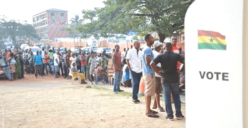 Some members of the electorate in a queue waiting to cast their vote in one of the general elections Some members of the electorate in a queue waiting to cast their vote in one of the general elections