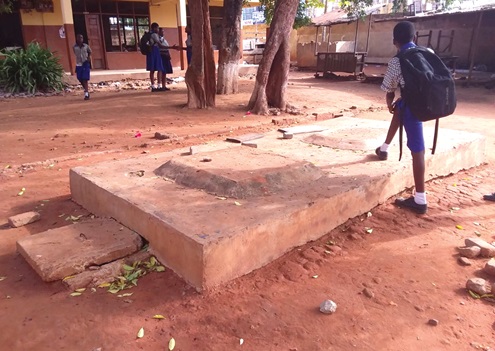 The septic tank on the school compound