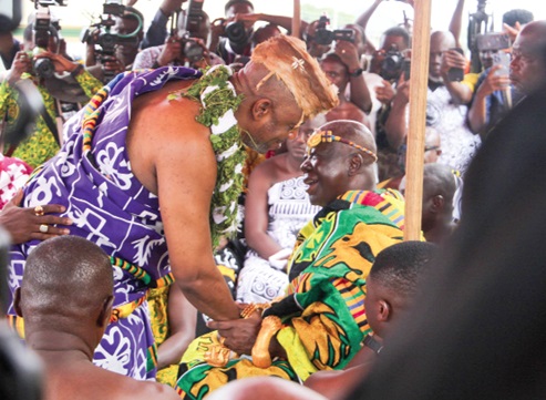 King Tackie Teiko Tsuru II, Ga Mantse, and  Albert Kwabena Dwumfour, GJA President