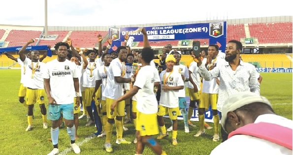 Young Apostles gained promotion after a shootout victory against Techiman Heroes to win their zonal league Young Apostles gained promotion after a shootout victory against Techiman Heroes to win their zonal league