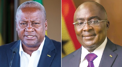 John Dramani Mahama — NDC flag bearer, Dr Mahamudu Bawumia — NPP flag bearer