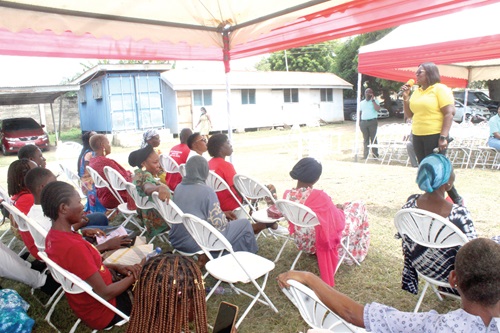 Dr Amma Benneh-Akwasi Kuma (right), Director, Ghana Institute of Clinical Genetics, addressing some patients at the World Sickle Cell Day celebration event in Accra. Picture: ESTHER ADJORKOR ADJEI