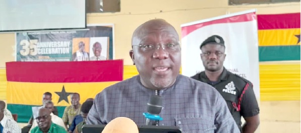 Seth Kwame Acheampong, Eastern Regional Minister, addressing final year senior high school students at the Oyoko Methodist SHS Seth Kwame Acheampong, Eastern Regional Minister, addressing final year senior high school students at the Oyoko Methodist SHS
