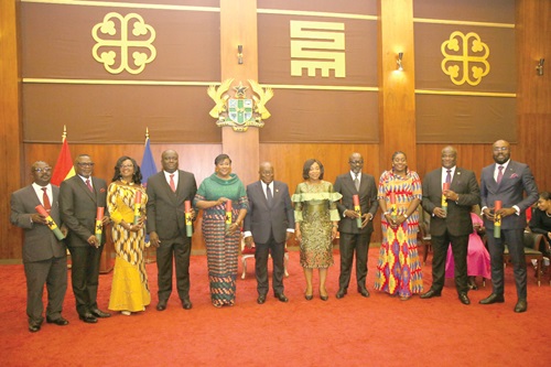 President Akufo-Addo (middle), with High Commissioner and Ambassadors after the swearing in ceremony at the Jubilee House President Akufo-Addo (middle), with High Commissioner and Ambassadors after the swearing in ceremony at the Jubilee House