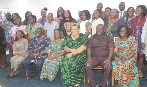 Kwame Dzudzorli Gakpey (2nd from left), MP for Keta; Patricia Blankson Akakpo (3rd from left), Head of Secretariat, NETRIGHT, and Gloria Afful-Mensah (right), Senior Lecturer, Department of Economics, University of Ghana, with some participants. Picture: ESTHER ADJORKOR ADJEI Kwame Dzudzorli Gakpey (2nd from left), MP for Keta; Patricia Blankson Akakpo (3rd from left), Head of Secretariat, NETRIGHT, and Gloria Afful-Mensah (right), Senior Lecturer, Department of Economics, University of Ghana, with some participants. Picture: ESTHER ADJORKOR ADJEI