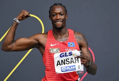 Ansah becomes first German to run 100 metres in under 10 seconds Ansah becomes first German to run 100 metres in under 10 seconds