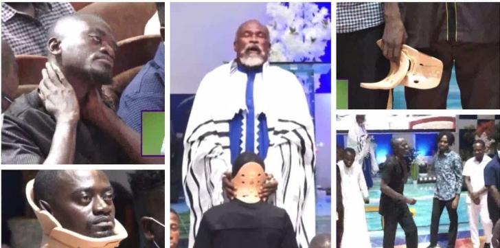 Lil Win takes off neck brace after 'healing' prayers from his 'Philadelphia Pastor Adom Kyei-Duah'