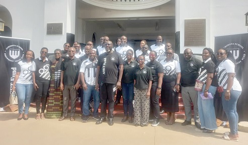 Joel Nettey (6th from left), President of the Old Achimotans Association, with other old students of the association after the launch Joel Nettey (6th from left), President of the Old Achimotans Association, with other old students of the association after the launch